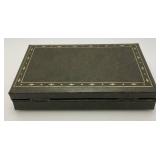 Vintage Jewelry Box With Misc. Earrings, Cuff Links And More