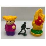 Misc. Vintage Toys Including ERTL Die-Cast Ford Tractor Loader Backhoe (NEW), Slot Car Track With Cars (Missing Some Track) And More