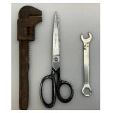 Vintage Metal Tool Box With Very Old Tools And Newer Jumper Cables