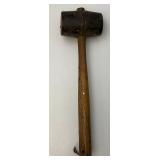 Vintage Metal Tool Box With Very Old Tools And Newer Jumper Cables