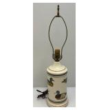 Vintage Brass And Glass Automobile Lamp (Glass Shade Missing A Piece In Back Corner, See Pictures) And Duck Adorned Lamp