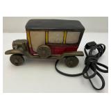 Vintage Brass And Glass Automobile Lamp (Glass Shade Missing A Piece In Back Corner, See Pictures) And Duck Adorned Lamp