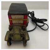 Vintage Brass And Glass Automobile Lamp (Glass Shade Missing A Piece In Back Corner, See Pictures) And Duck Adorned Lamp