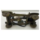 Vintage Brass And Glass Automobile Lamp (Glass Shade Missing A Piece In Back Corner, See Pictures) And Duck Adorned Lamp