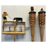 Misc. Back Yard Items including Metal Flower Sculpture, Tiki Torches And More