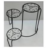 Decorative Three Tier Wrought iron Plant Stand 19" x 18" x 16"