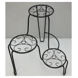 Decorative Three Tier Wrought iron Plant Stand 19" x 18" x 16"