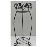 Decorative Wrought  Iron Plant Stand 24" Tall And Butterflie Chairs 21 1/2" Tall