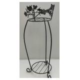 Decorative Wrought  Iron Plant Stand 24" Tall And Butterflie Chairs 21 1/2" Tall