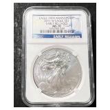 2011 AMERICAN SILVER EAGLE NGC MS70 25TH ANNIVERSARY