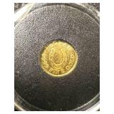1/4TH GRAM .9999 FINE GOLD MONARCH METALS ROUND IN CASE