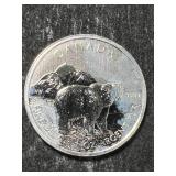 2011 CANADIAN GRIZZLY 1 TROY OZ .9999 FINE SILVER