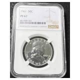 1961 US PROOF FRANKLIN HALF DOLLAR NGC PF67