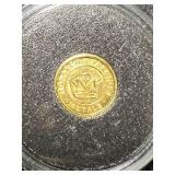 1/4TH GRAM .9999 FINE GOLD MONARCH METALS ROUND IN CASE