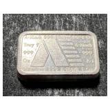 1 TROY OZ .999 FINE SILVER ASSAY BAR