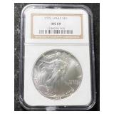 1992 AMERICAN SILVER EAGLE NGC MS69