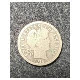 1916 US BARBER DIME
