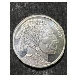 1 TROY OZ .999 FINE SILVER BUFFALO INDIAN ROUND