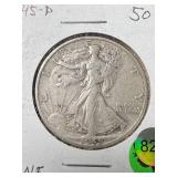 1945-D US WALKING LIBERTY HALF DOLLAR