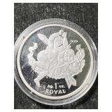 1 TROY OZ .999 FINE SILVER 2001 GIBRALTAR ROUND IN AIRTITE