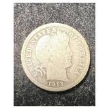1913 US BARBER DIME