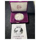 1990 PROOF AMERICAN SILVER EAGLE IN ORIGINAL MINT BOX