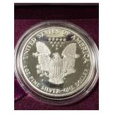1990 PROOF AMERICAN SILVER EAGLE IN ORIGINAL MINT BOX