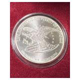 1991 BILL OF RIGHTS ROUND 1 TROY OZ .999 FINE SILVER IN BOX