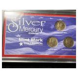 SILVER MERCURY DIME 3 COIN SET
