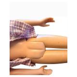 Vintage Skipper Doll - Purple Plaid Dress with White Lace Trim and Floral Waist Accent