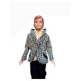 Allan Doll with Checkered Blazer, Beige Shirt & Black Trousers