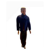 Mattel Ken Doll - Blue Jacket & Multicolor Striped Pants - Made in Hong Kong