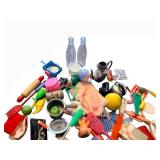 Assorted Plastic Kitchen Utensils & Toys Bulk Lot - Colorful Mix