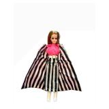 Vintage Topper Dawn Doll - Pink Coat & Striped Cape Outfit