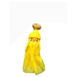 Vintage Topper Dawn Doll - Yellow Satin Evening Gown with Cape, Tulle Overlay, Gold Bodice