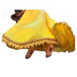 Vintage Topper Dawn Doll - Yellow Satin Gown With Gold Lattice Bodice & Trim