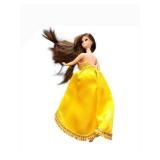 Vintage Topper Dawn Doll - Yellow Satin Gown With Gold Lattice Bodice & Trim