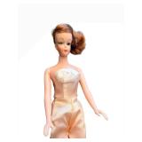 Vintage Barbie Doll - Peach Satin Strapless Jumpsuit, Brown Hair - Vintage