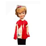 Vintage Penny Bright Doll - Vintage Fashion Doll in Red Dress with White Collar & Cuffs