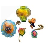 Lucky Locket Kiddle Doll Charm Pendants - Tiny Vintage Figures (Lot of 5)