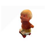 Small Shots Toy Figure on Roller Skates - Blond Boy in Orange Sweater