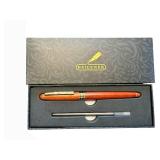 Belluner Fountain Pen Set With Converter - Wood Body, Gold Trim, Blue Gift Box