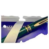 Waterman Paris Fountain Pen - Green Resin with Gold Trim in Presentation Box