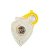 Tom Mix Straight Shooters Compass Pendant - Heart-Shaped White Charm with Yellow Bail