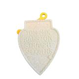 Tom Mix Straight Shooters Compass Pendant - Heart-Shaped White Charm with Yellow Bail