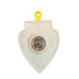Tom Mix Straight Shooters Compass Pendant - Heart-Shaped White Charm with Yellow Bail