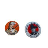 Vintage Davy Crockett Button Pin - Buck Jones U.S. Marshal Button Set