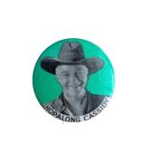 Hopalong Cassidy Button Pin - Vintage Round Green Lapel Badge With Pin Back