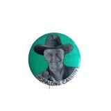 Hopalong Cassidy Button Pin - Vintage Round Green Lapel Badge With Pin Back