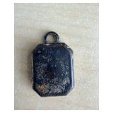 Camera Motif Pendant - Vintage Octagonal Metal Necklace Charm